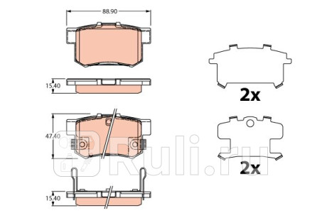 GDB3516 - Колодки тормозные дисковые задние (TRW) Honda Accord 7 UC (2002-2007) для Honda Accord 7 UC (2002-2007), TRW, GDB3516