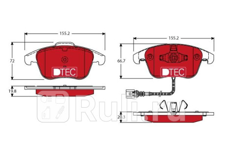 GDB1762DTE - Колодки тормозные дисковые передние (TRW) Volkswagen Tiguan (2007-2011) для Volkswagen Tiguan 1 (2007-2011), TRW, GDB1762DTE